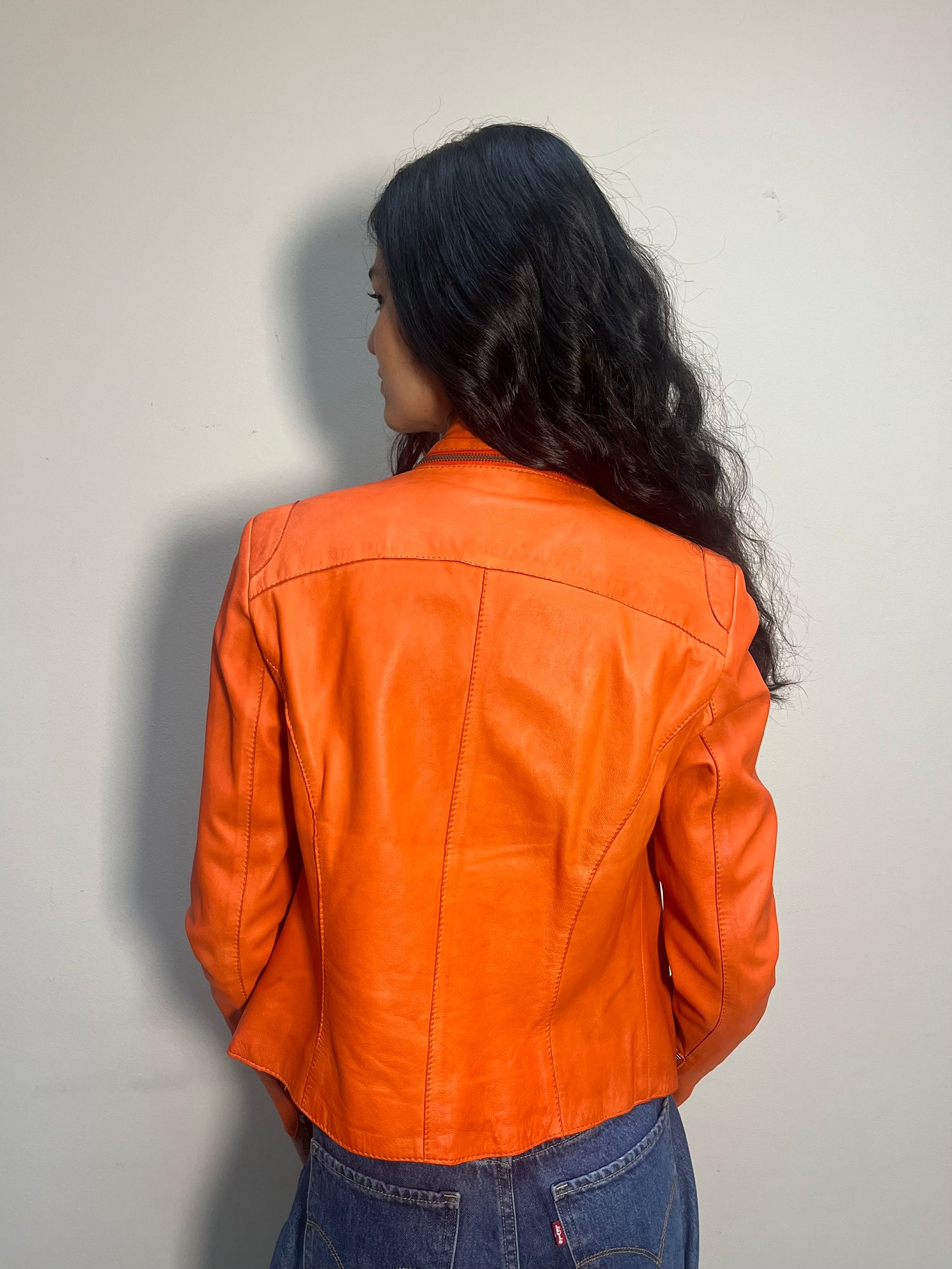 BIBA Leather Jacket Orange