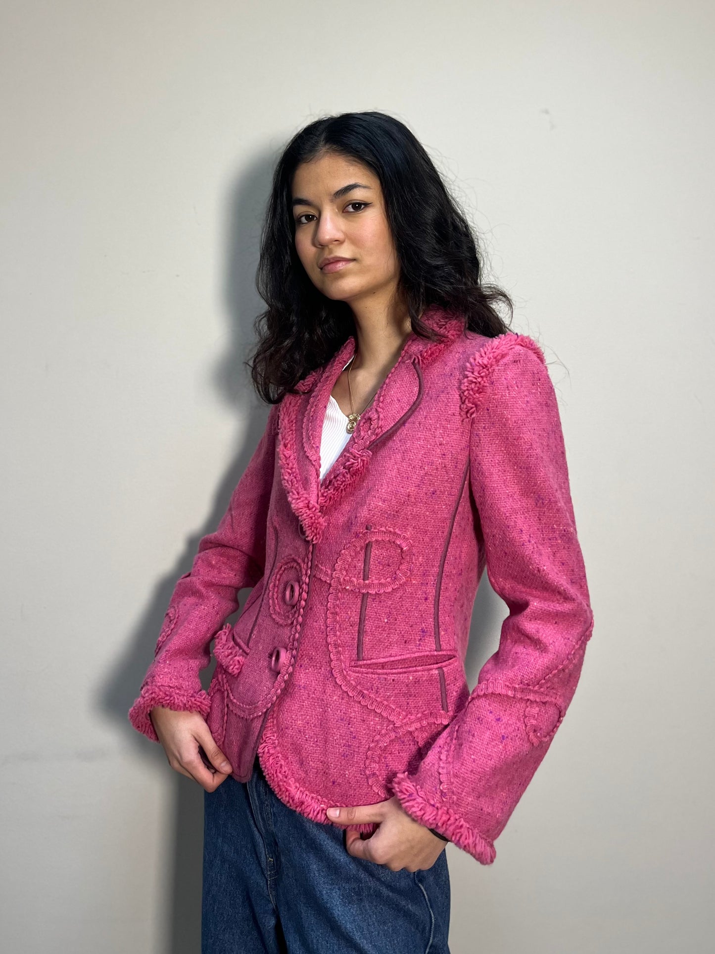 Moschino Pink Tweed Blazer