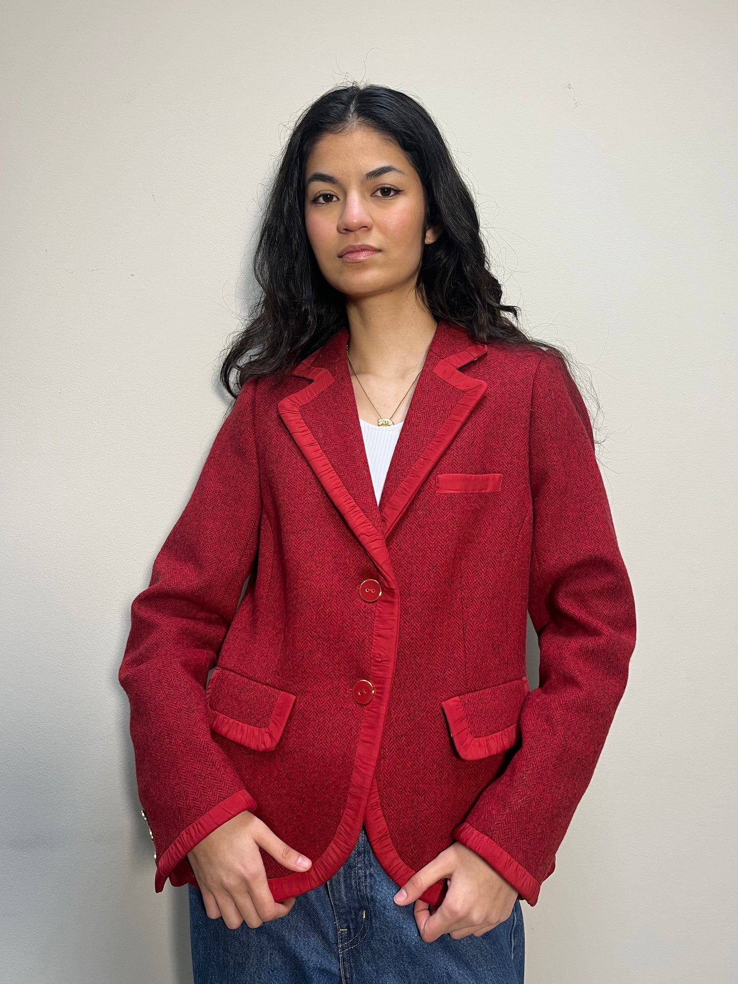 Joules Red Wool Blazer
