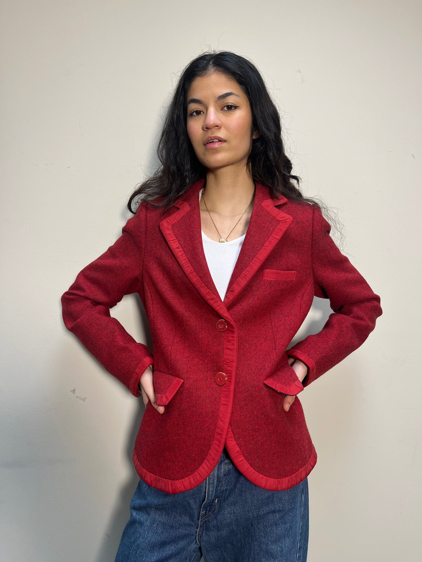 Joules Red Wool Blazer
