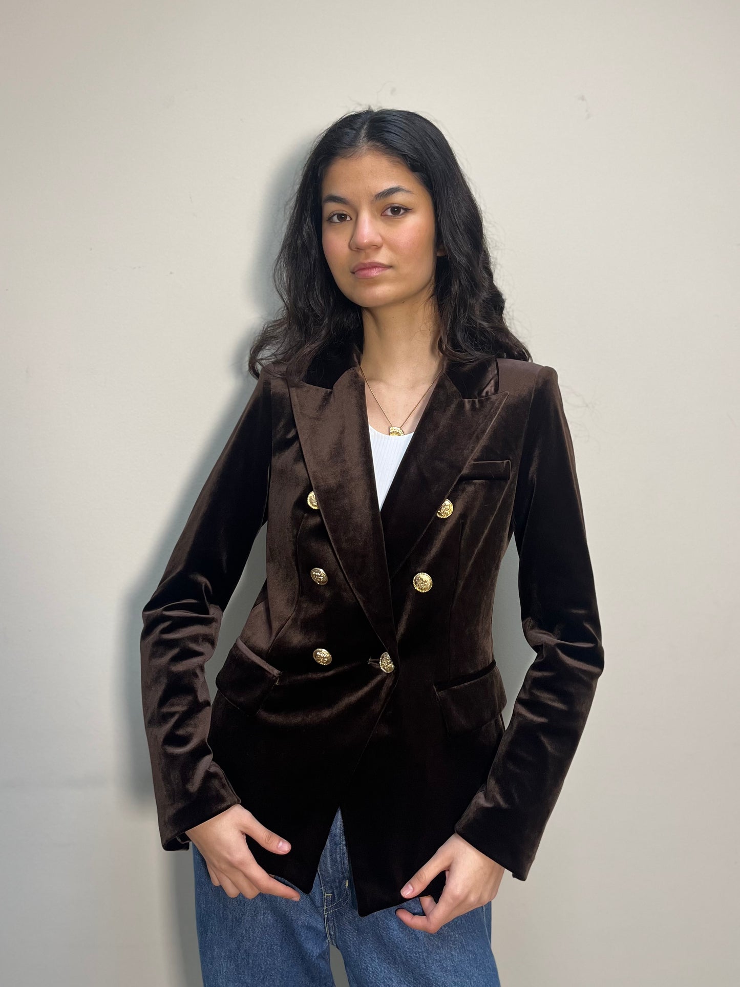 Choklate velvet Blazer