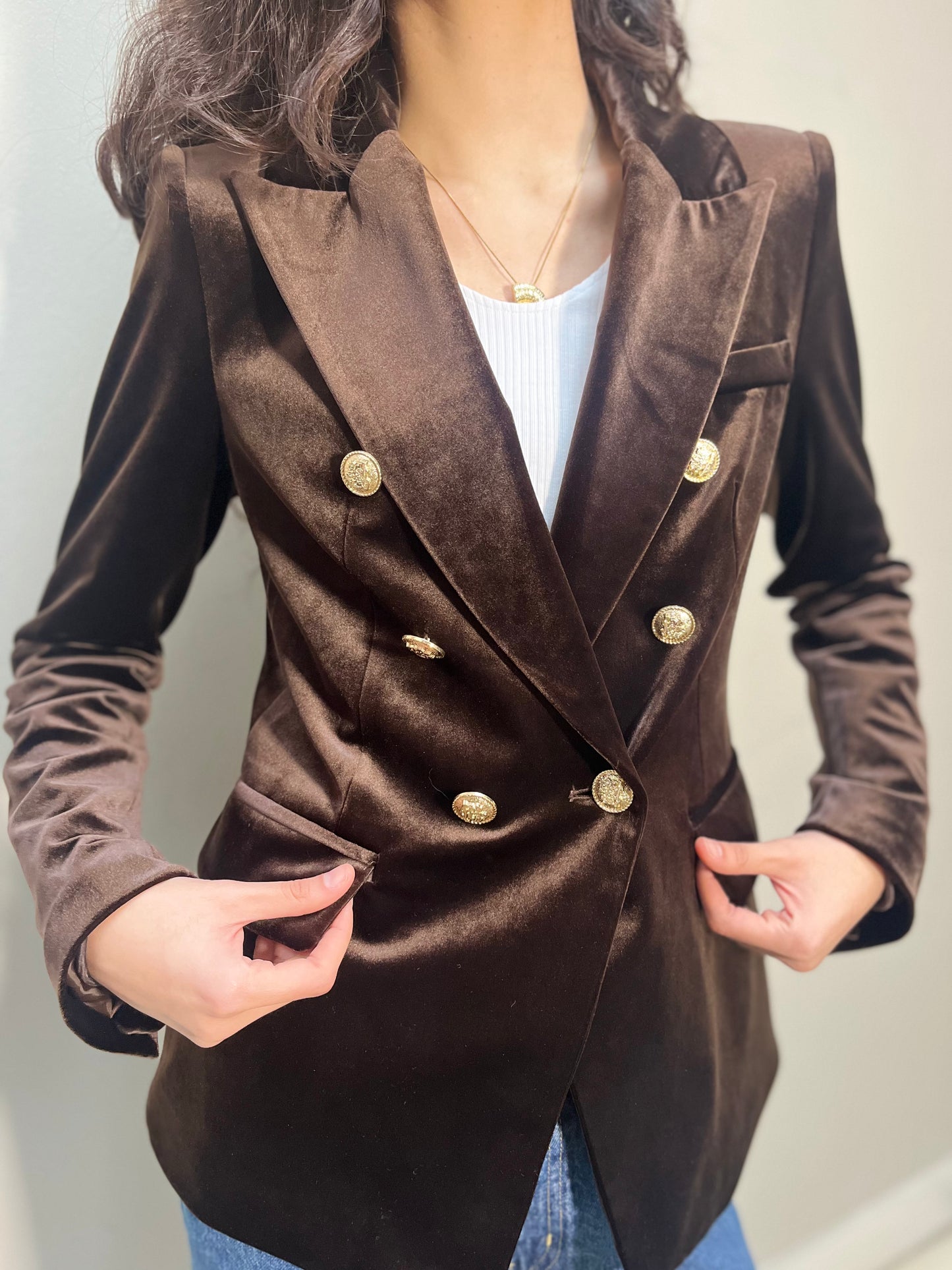Choklate velvet Blazer