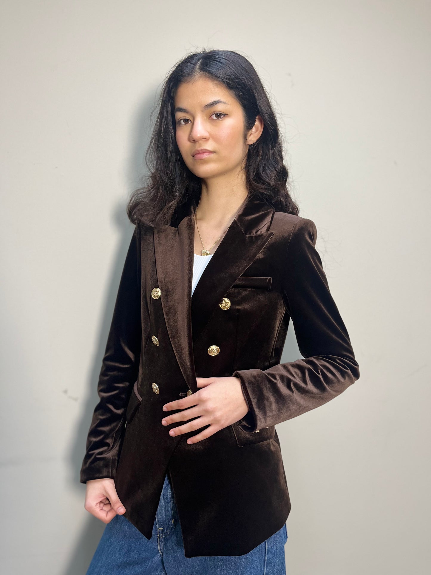 Choklate velvet Blazer