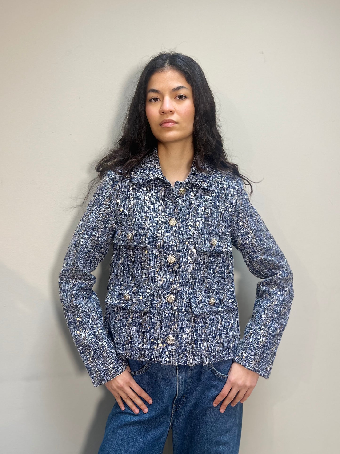 Attentif Blue sequins Jacket