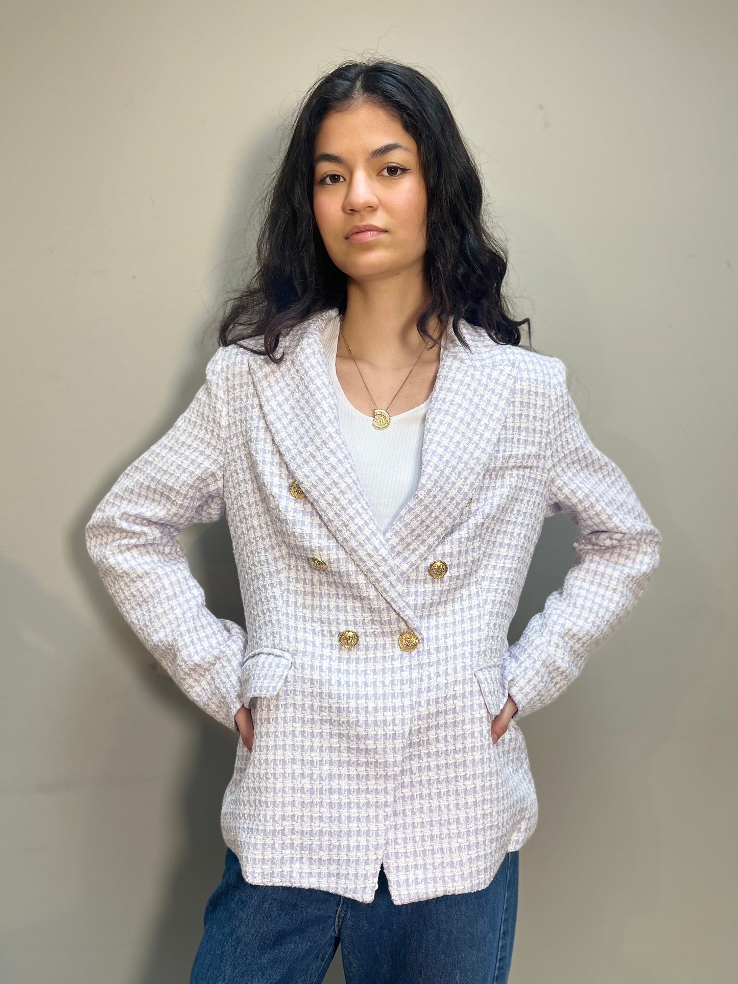 Attentif Paris Tweed purple Blazer