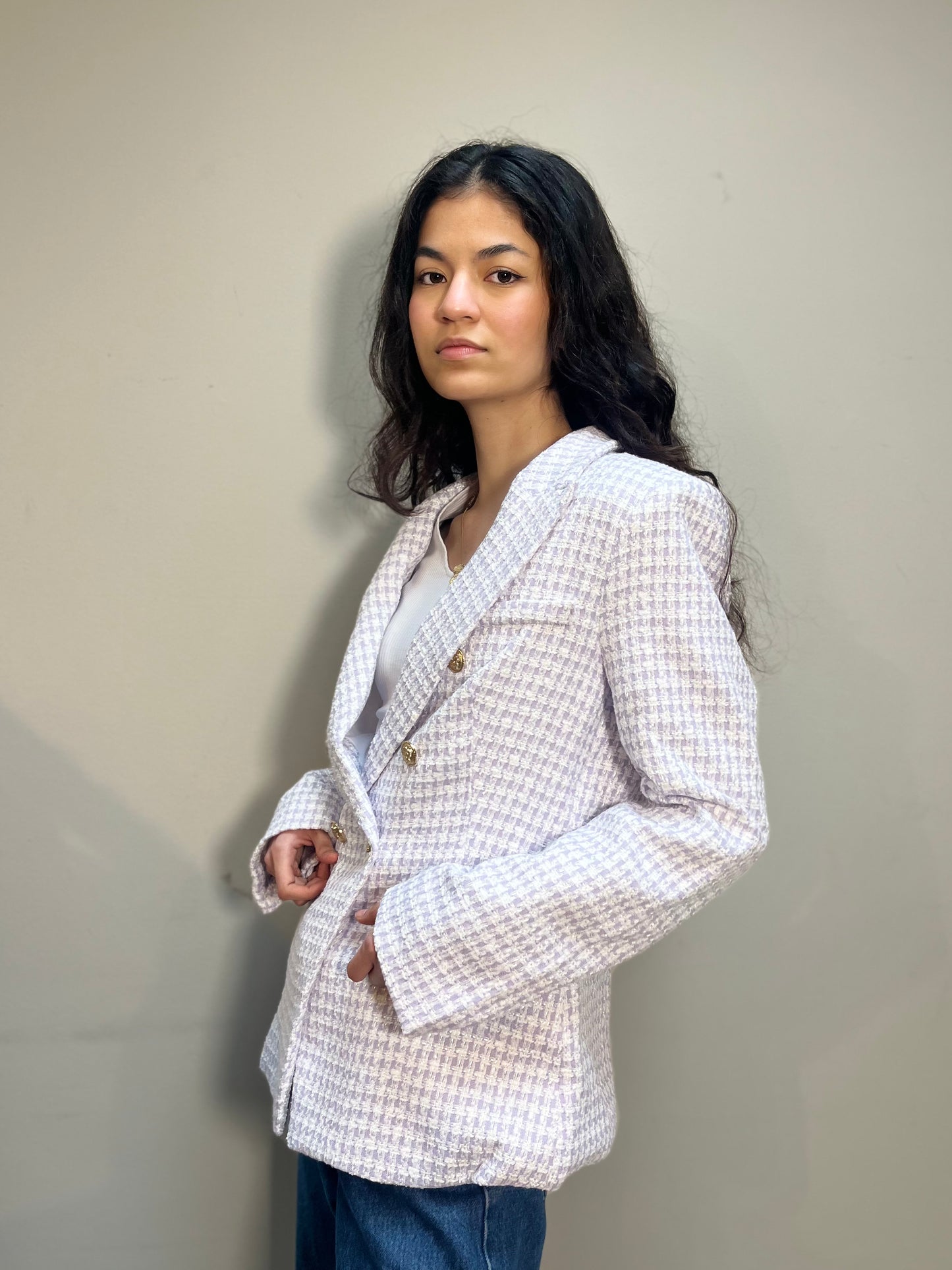 Attentif Paris Tweed purple Blazer