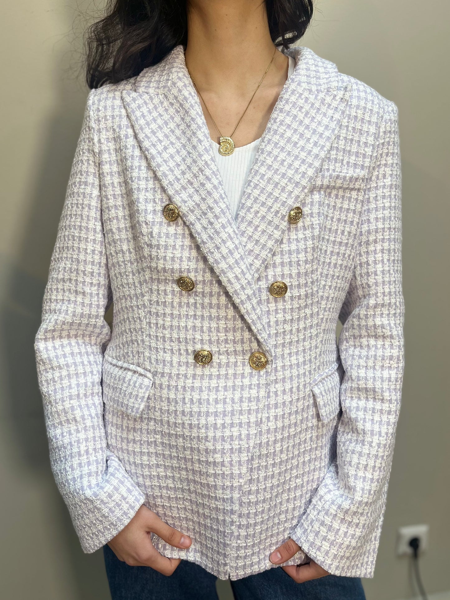 Attentif Paris Tweed purple Blazer
