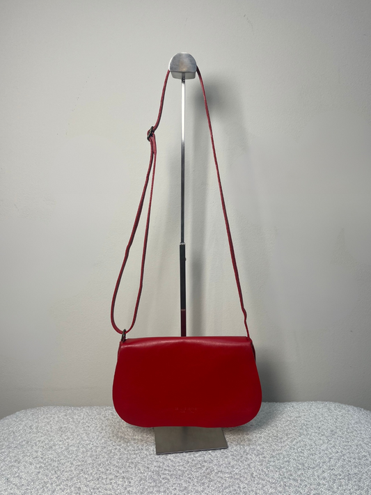Lancel Red Genuine Leather Handbag